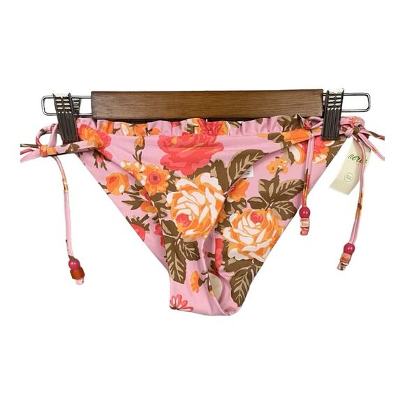 Aerie Printed Ruffle Tie Cheekier Bikini Bottom in Country Pink Size S NWT - Picture 5 of 12